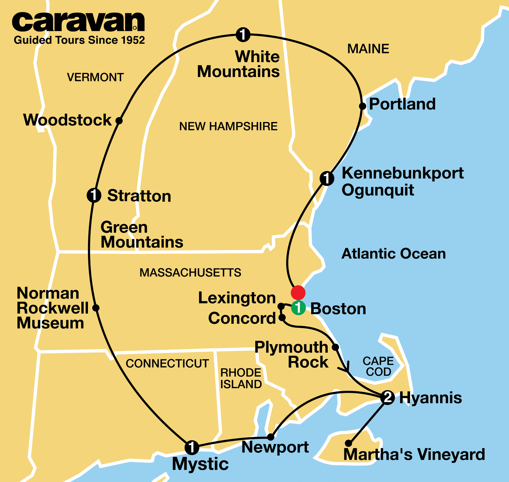 caravan guided tours new england
