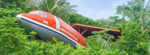 vintage plane in jungle resort in Costa Rica