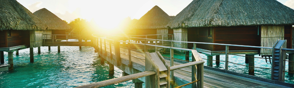 tropical - sea - sunset - bungalow 